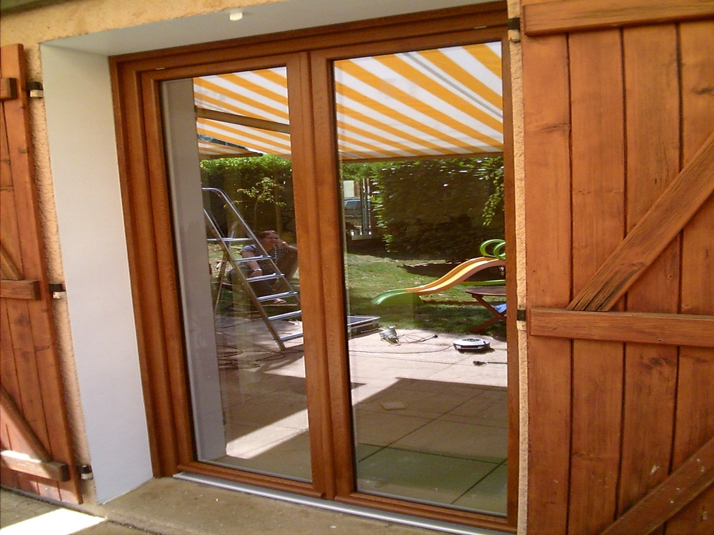 Porte-Fenêtre PVC plaxé faux bois (1)